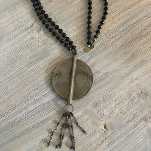 Metal Medallion Beaded Necklace